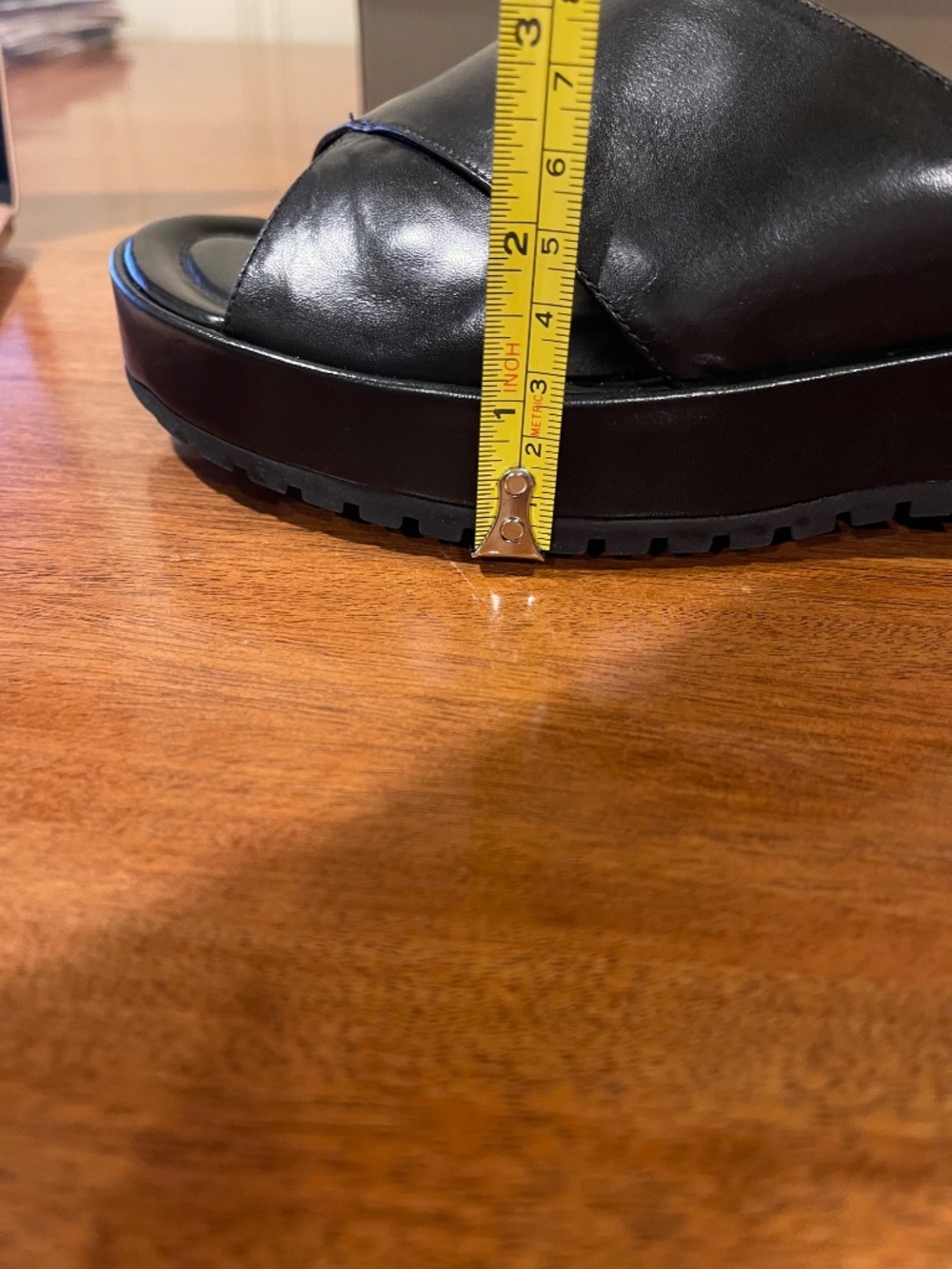 NEW Vintage Cole Haan Black Leather Criss-Cross Platform Sandals Women's 6.5 - Picture 12 of 15